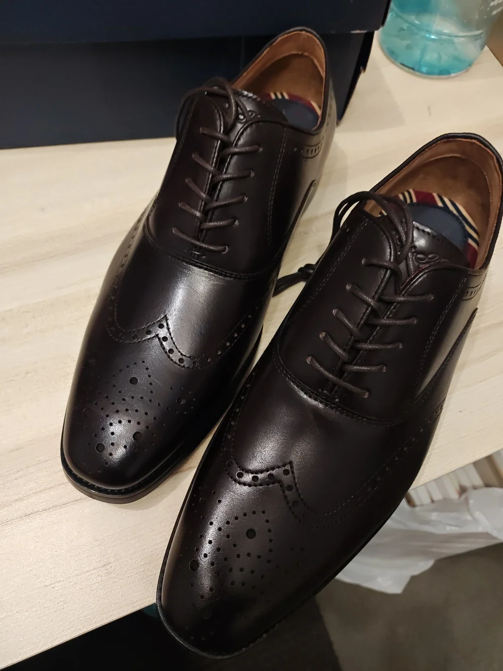Brooks Brothers Dark Brown Leather Wingtip Oxfords 8
